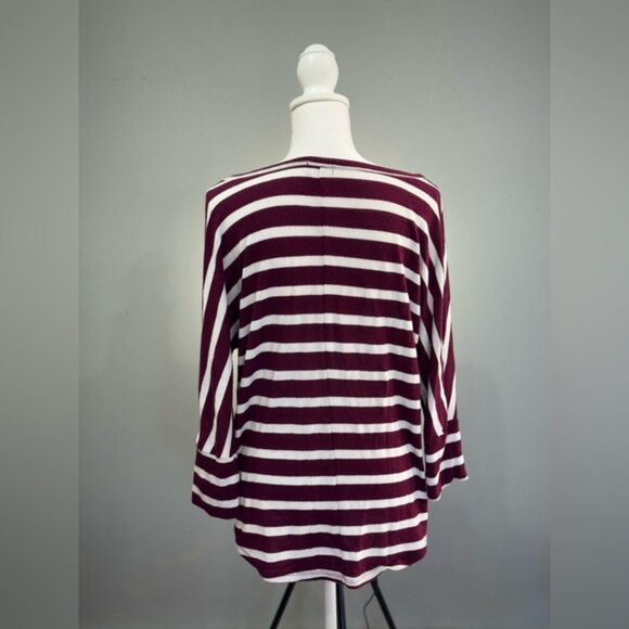 Burgundy 41 Hawthorn Striped Top Size L VGUC - Picture 2 of 5